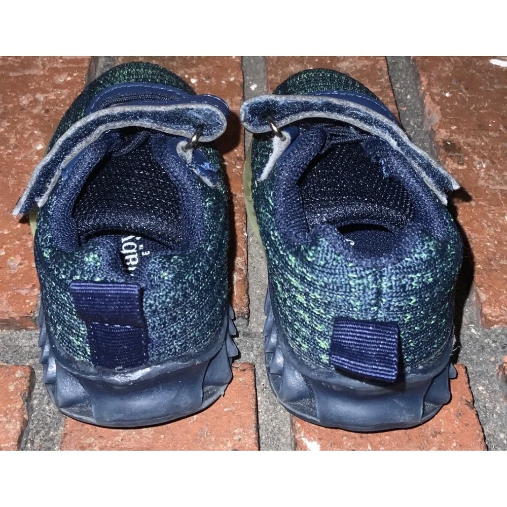 Lullaby Lane Boys Navy Blue Knit‎ Hook and Loop Athletic Sneakers Baby Size 3